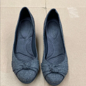 Dexflex by Dexter Heeled Comfort Shoe‎ Gray Herringbone Women's Size 9